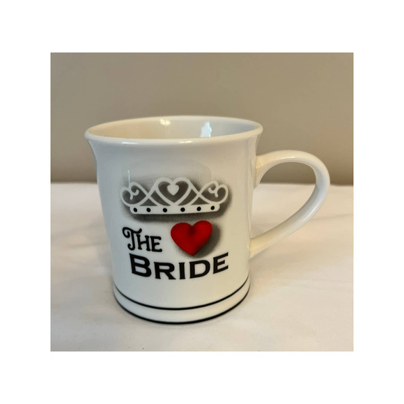 Home Essentials The Bride Coffee Mug with a Crown and‎ Red Heart - Picture 1 of 4